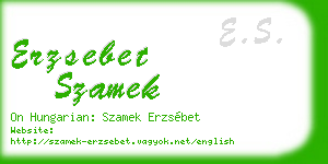 erzsebet szamek business card