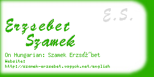 erzsebet szamek business card